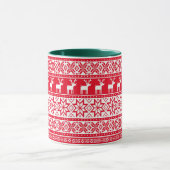 Nordic Snowflake Reindeer Ugly KerstSweater Mok (Midden)