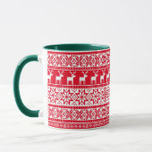 Nordic Snowflake Reindeer Ugly KerstSweater Mok (Links)