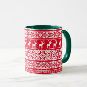 Nordic Snowflake Reindeer Ugly KerstSweater Mok (Voorkant rechts)