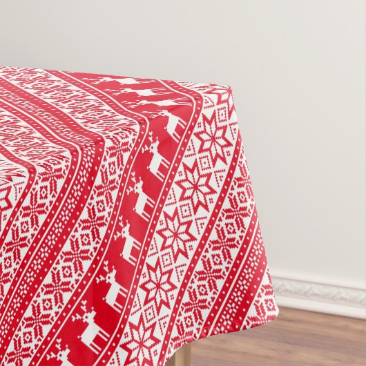 Nordic Snowflake Reindeer Ugly KerstSweater Tafelkleed (Voorbeeld)