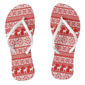 Nordic Snowflake Reindeer Ugly KerstSweater Teenslippers (Voetbed)