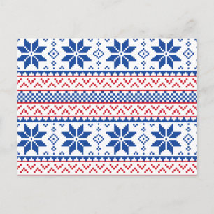 Nordic Snowflakes Kerstpatroon Feestdagenkaart