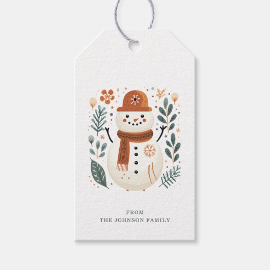 Nordic Snowman Gift Labels Cadeaulabel (Voorkant)