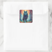 Nordic Spirit Wolf Square Sticker (Tas)