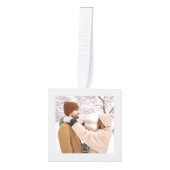 Nordic Stocking Scandinavian Pattern Personalized Kubus Ornament (Voorkant)