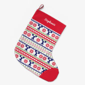 Nordic Style Cheerleader Pattern Christmas Grote Kerstsok (Voorkant (Hangend))