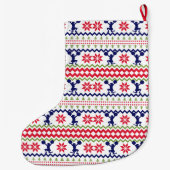 Nordic Style Cheerleader Pattern Christmas Grote Kerstsok (Achterkant)