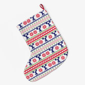 Nordic Style Cheerleader Pattern Christmas Grote Kerstsok (Achterkant (Hangend))