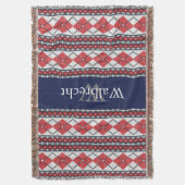 Nordic Style Fair Isle Argyle rood en blauw Deken (Voorkant Verticaal)