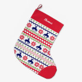 Nordic Style Rodeo Cowboy Pattern Christmas Grote Kerstsok (Voorkant (Hangend))