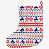 Nordic Style Rodeo Cowboy Pattern Christmas Grote Kerstsok (Achterkant)
