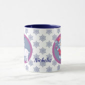 Nordic Style Santa en Rendier gepersonaliseerd Mok (Midden)