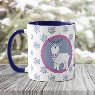 Nordic Style Santa en Rendier gepersonaliseerd Mok