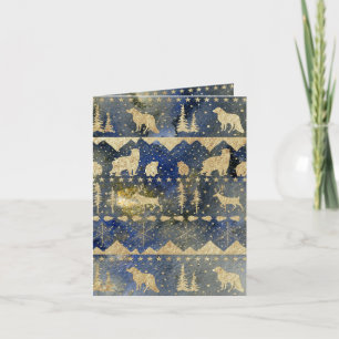 Nordic Sweater Gold Winter Animals Evk Dusk Feestdagen Kaart