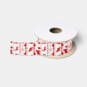 Nordic Sweater Winter Animals White & Holiday Red Lint
