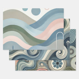 Nordic thema Wrapping Paper Flat Sheet Set van 3