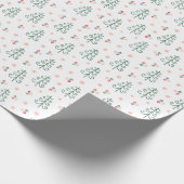 Nordic Tree Pattern Minimalistisch kerstcadeau Cadeaupapier (Hoek)