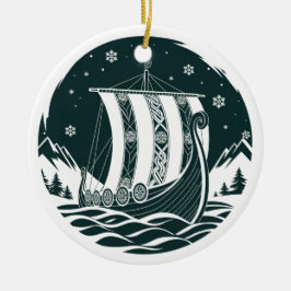 Nordic Viking Longship Christmas Ornament