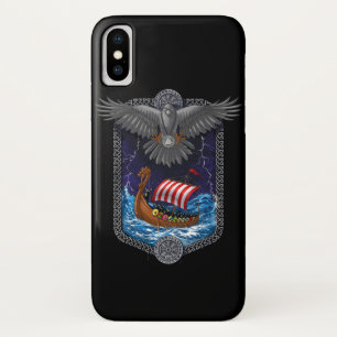 Nordic Viking Ship Raven iPhone X Hoesje