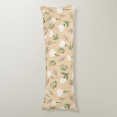 Nordic white Floral Lichaamskussen (Voorkant Verticaal)