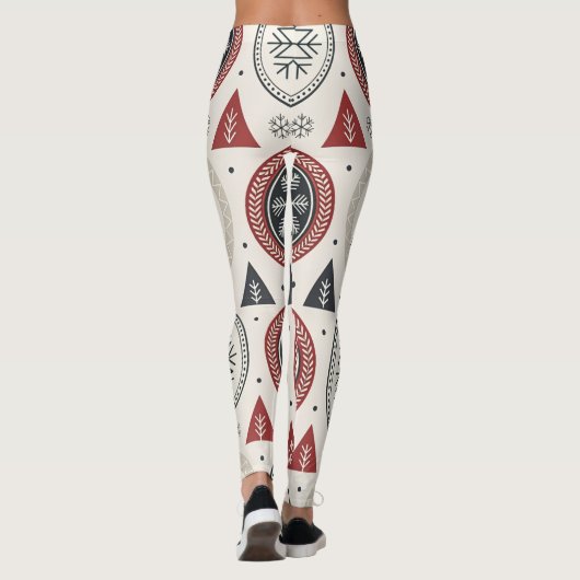 Nordic Winter Leggings – Scandinavian Geometric  (Dos)