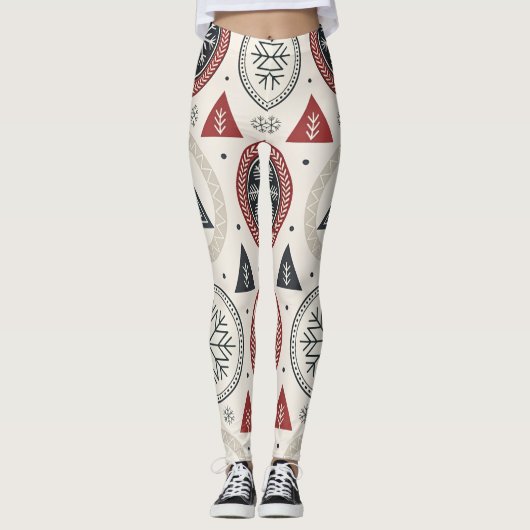 Nordic Winter Leggings – Scandinavian Geometric  (Devant)