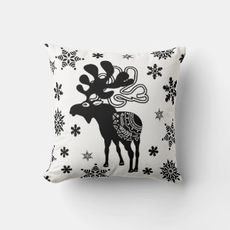 Nordic Winter Star Art and Snowflakes Kussen