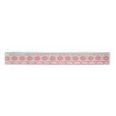 Nordic Winter Sweater Faux Knit Aqua & Red Pattern Lint (Voorkant)