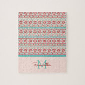 Nordic Winter Sweater Faux Knit Pattern Monogram Legpuzzel (Verticaal)