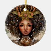 Nordic Yule Goddess Ornament met aangepaste jaar (Voorkant)
