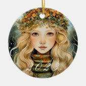 Nordic Yule Goddess Ornament met aangepaste jaar (Voorkant)