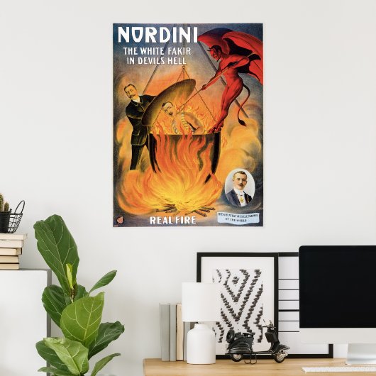 Nordini~ in Devils Hell  Magic Act Poster (Thuiskantoor)