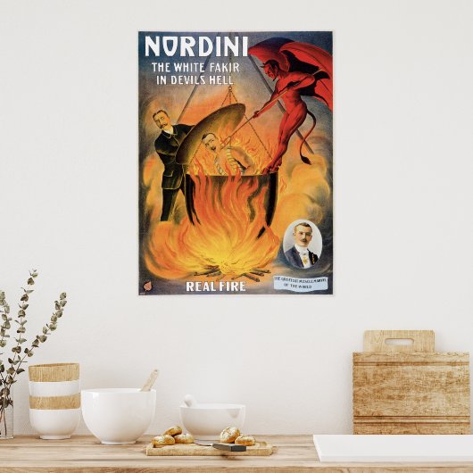 Nordini~ in Devils Hell  Magic Act Poster (Keuken)