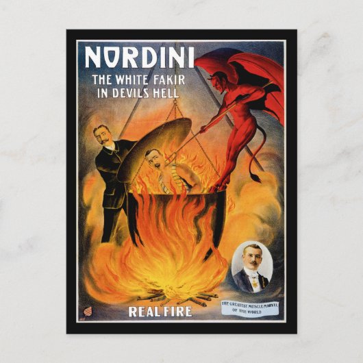 Nordini ~ The White Fakir in Devil's Hell Briefkaart (Voorkant)