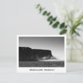 Nordkapp falaises noir et blanc carte postale (Debout devant)