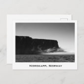 Nordkapp falaises noir et blanc carte postale (Devant / Derrière)