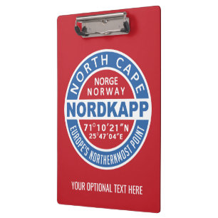 NORDKAPP Noorwegen aangepaste clipboardtest Klembord