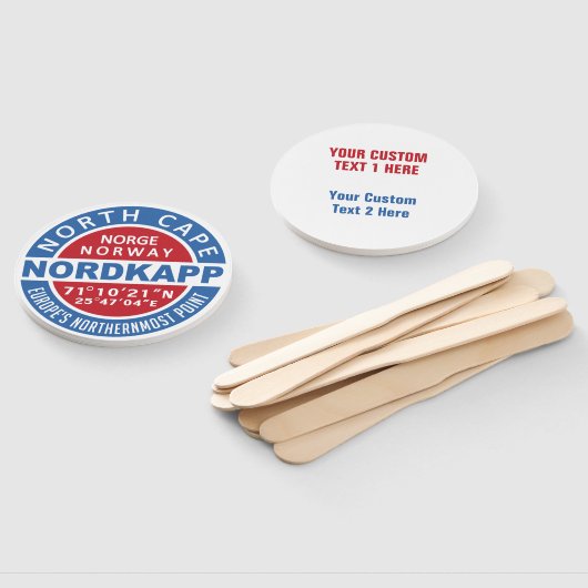 NORDKAPP North Cape aangepaste tekstventilatorset Handwaaier (Niet-gemonteerd)