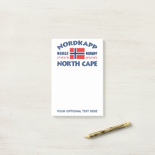 NORDKAPP Norway Post-It Notes (Sur un bureau)
