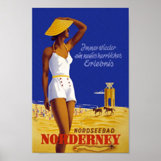 Nordsee bad Norderney Travel Poster