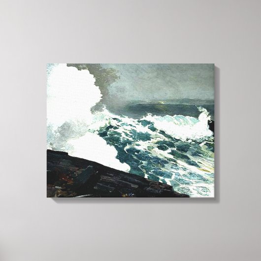 Noreaster - Verberoemd schilderij Winslow Homer Canvas Afdruk (Voorkant)