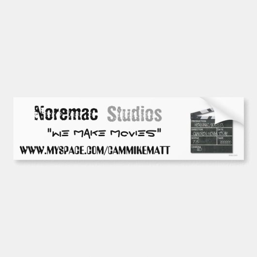 Noremac Studios bumperstickers (Voorkant)