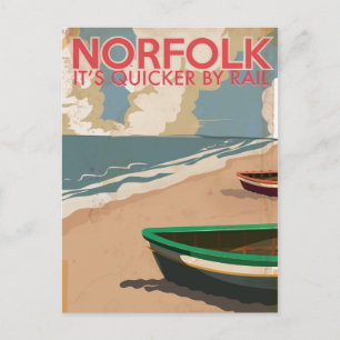 Norfolk, Engeland Vintage Reisposter Briefkaart