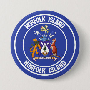 Norfolk Island Round Emblem Ronde Button 7,6 Cm