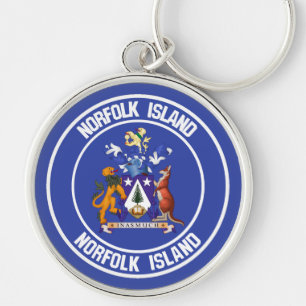 Norfolk Island Round Emblem Sleutelhanger