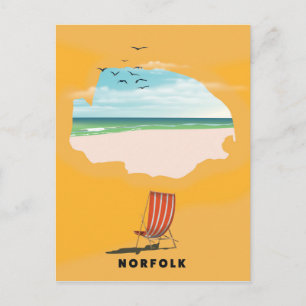 Norfolk kaart geïllustreerde reisposter