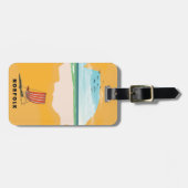 Norfolk Map geïllustreerde reisposter Bagagelabel (Voorkant horizontaal)