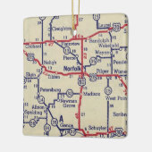 Norfolk NE Map Keramisch Ornament (Links)