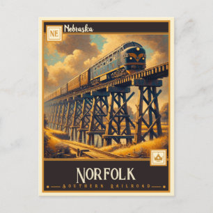 Norfolk, Nebraska Antiek Briefkaart