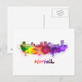 Norfolk skyline in waterverf briefkaart (Voorkant / Achterkant)